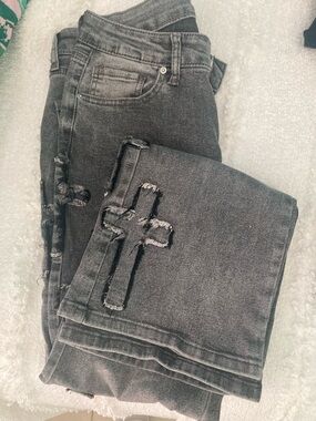 Ashley Mason Washed Gray Denim Jeans
